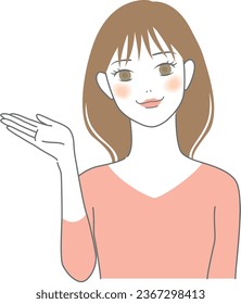 A woman who guides with smile