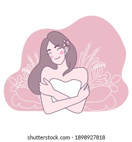 A woman who happily folds her arms