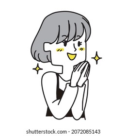 A woman who is happy to look up