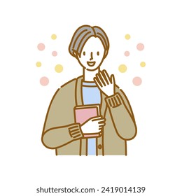 A woman who is happy and smiling