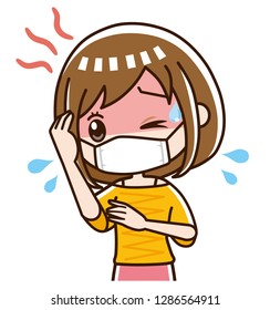 A woman who has caught a cold.