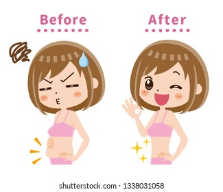 A woman who has a successful diet.