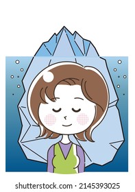 A woman who imagines the tip of the iceberg and deep psychology