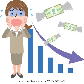 A woman who is impatient because she runs out of money due to sluggish performance