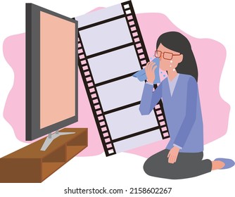 A woman who is impressed by watching a movie