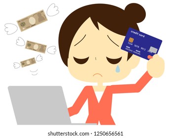 
A woman who likes shopping with a credit card