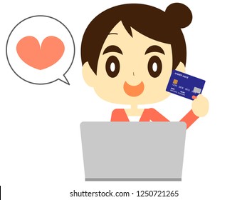 A woman who likes shopping with a credit card