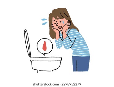 A woman who noticed irregular bleeding in the toilet