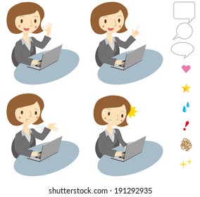 Woman who operation of the personal computer