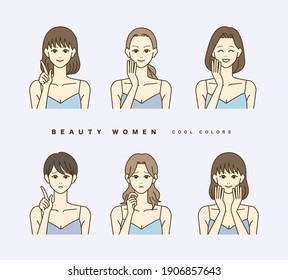 頬 日本人女性 のイラスト素材 画像 ベクター画像 Shutterstock