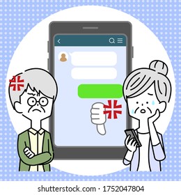 A woman who is puzzled by being questioned by a smartphone