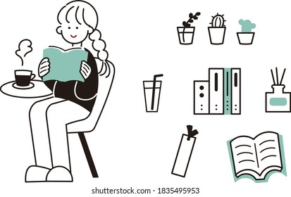 The woman who reads and miscellaneous goods
