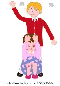 A woman who receives domestic violence.
