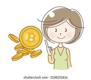 A woman who recommends Bitcoin, a virtual currency 