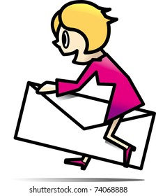 woman who is riding mail