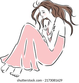 woman who sleeps curled up