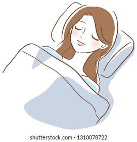 Woman who sleeps soundly illustration