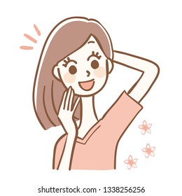 Woman who smells floral from armpit