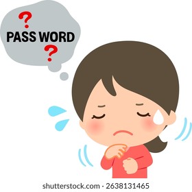 A woman who is thinking because she doesn't know her password
