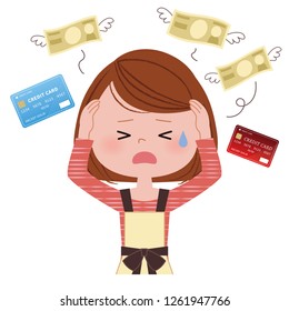 A woman who used too much credit card.