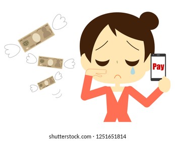 A woman who used the smartphone settlement too much