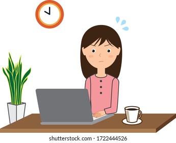 A woman who uses a computer at home.She is very impatient.