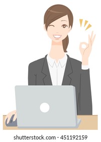 Woman who is using a computer