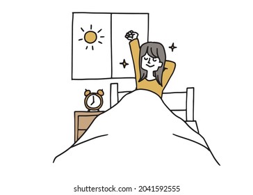 A woman who woke up comfortably