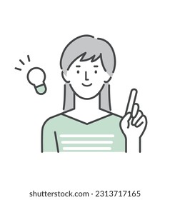 A woman whose ideas flash A woman whose ideas come to mind