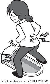 A woman whose knees and waist are painful when straddling a Japanese-style toilet