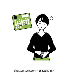 A woman whose menstruation is likely to begin.