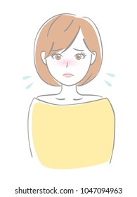 Woman whose nose is red