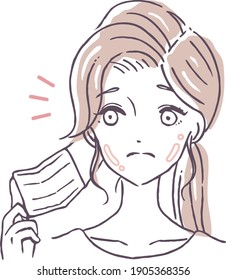 a woman whose skin is shiny with a face mask