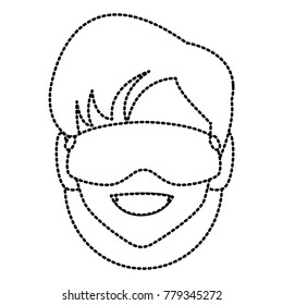 Woman with winrer gooogles face