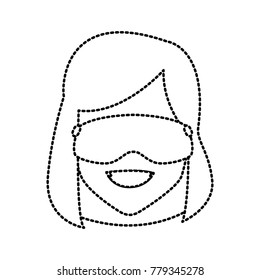 Woman with winrer gooogles face