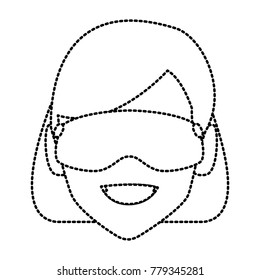 Woman with winrer gooogles face