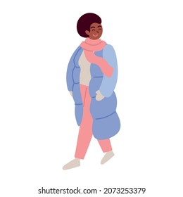 woman with winter clothes icon