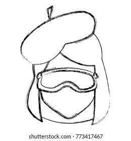 Woman with winter gooogles face