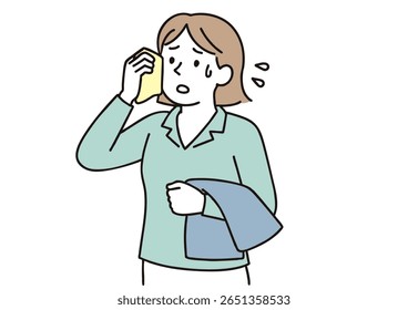 Mulher limpando o suor para evitar insolação (verão)