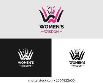 Woman wisdom logo design vector illustration