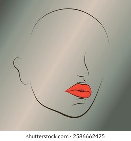 woman without eyes with red lips