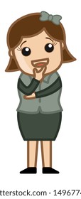 Woman Wondering - Business Cartoon Character Vector
