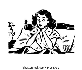 Woman Wondering - Retro Clipart Illustration