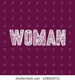 woman word cloud design 