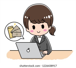 A woman at work
