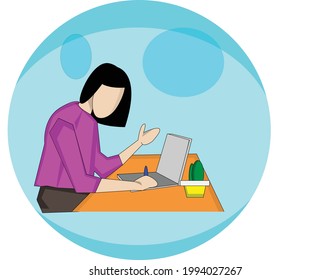 woman at work from home
