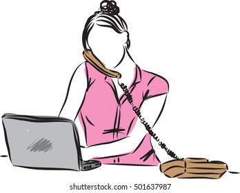 woman at work illustration