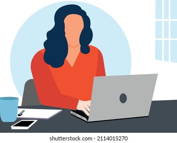 woman work on her office 