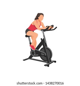 Woman Work Out Cardio Bicycle Machine Stock Vector (Royalty Free ...