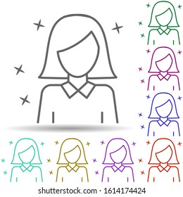 Woman worker avatar multi color style icon. Simple thin line, outline vector of avatar icons for ui and ux, website or mobile application